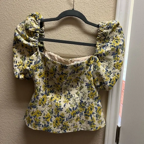 Lovers + Friends Revolve Jacquard Floral Top - Picture 2 of 5